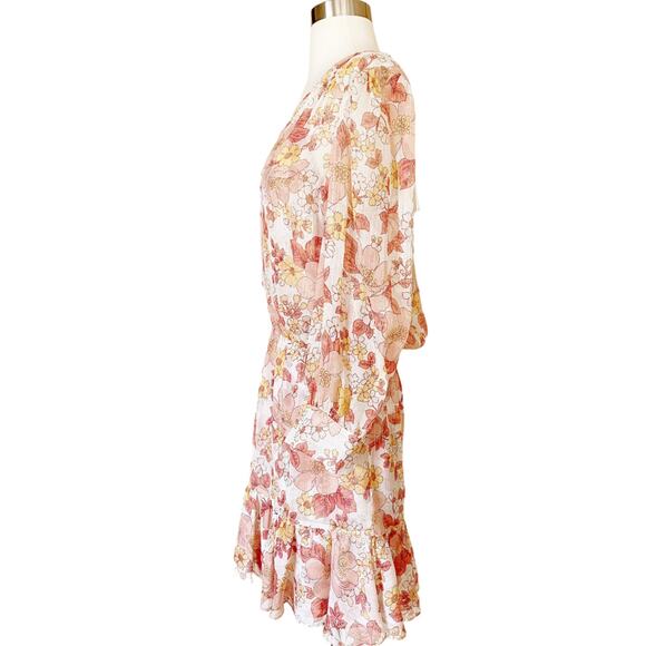 Veronica Beard Floral Mini Dress - Pink and Cream - Picture 8 of 13